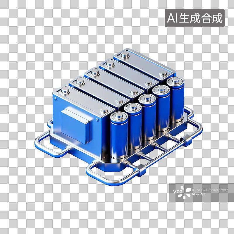 【AI数字艺术】大容量可充电电池储能系统组件图片素材