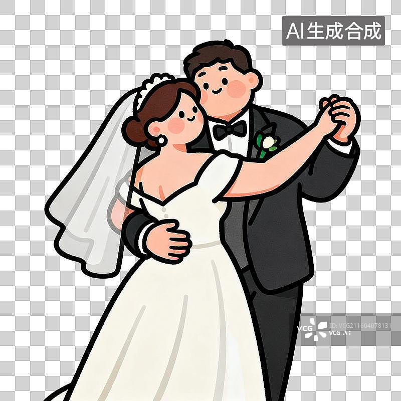 【AI数字艺术】新婚夫妇幸福共舞图片素材