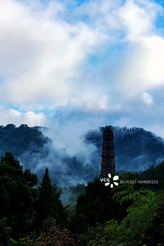 国清寺隋塔图片素材