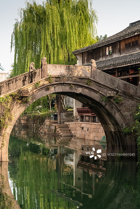 浙江湖州，荻港古村图片素材