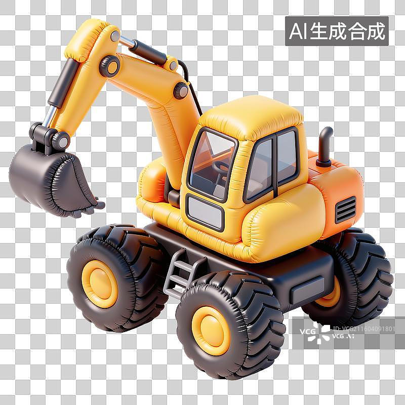 【AI数字艺术】挖掘机插画图片素材