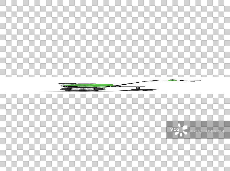 拖拉机在播种机后面耕作图片素材