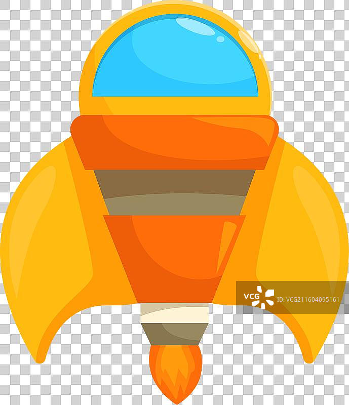 卡通飞船在蓝色宇宙中飞行图片素材