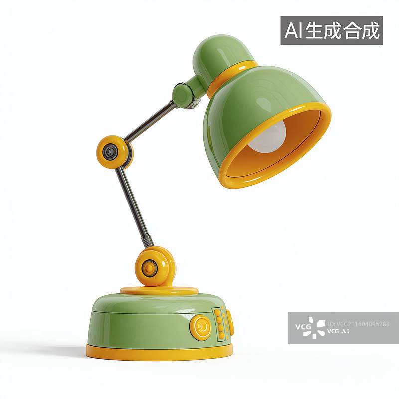 【AI数字艺术】绿色可爱桌面台灯图片素材