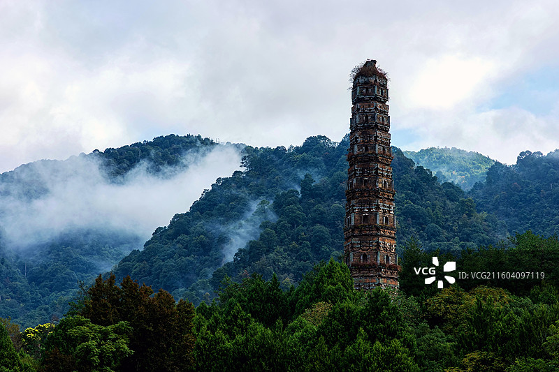 国清寺隋塔图片素材