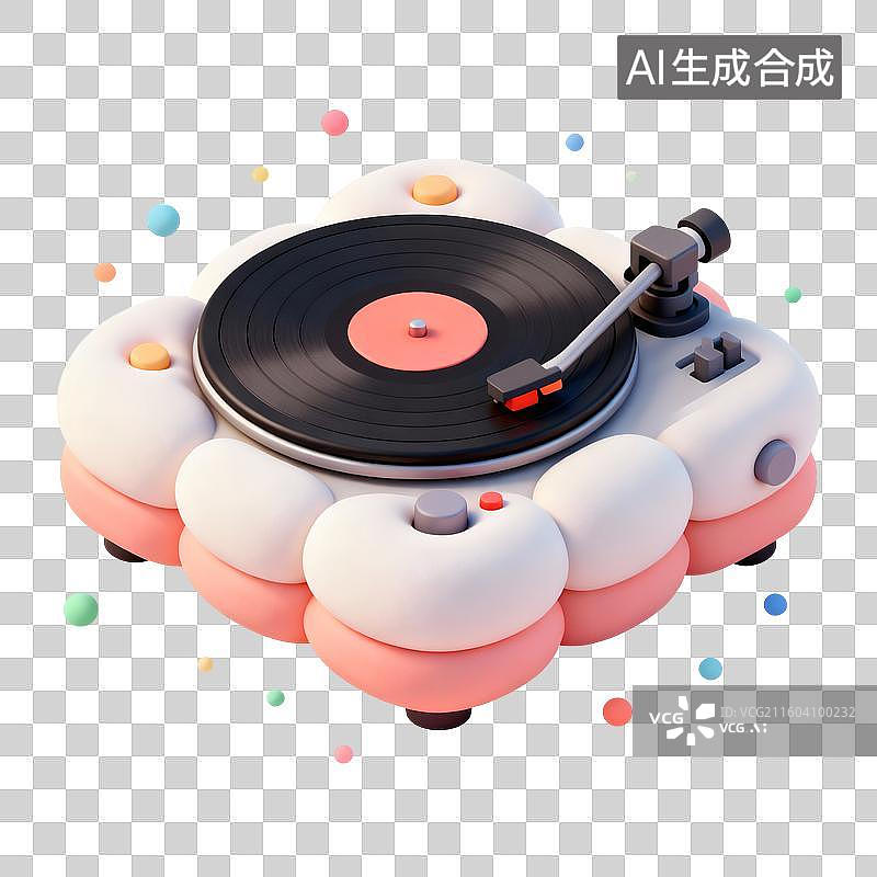 【AI数字艺术】唱片机插画图片素材