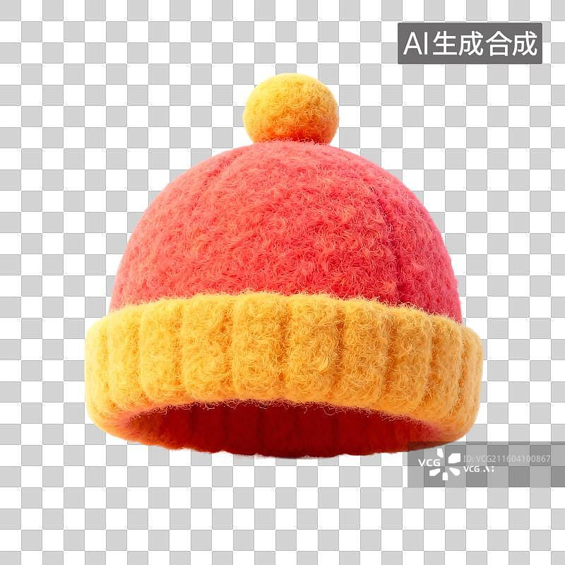【AI数字艺术】卡通冬季帽子毛毡风格免抠元素图片素材