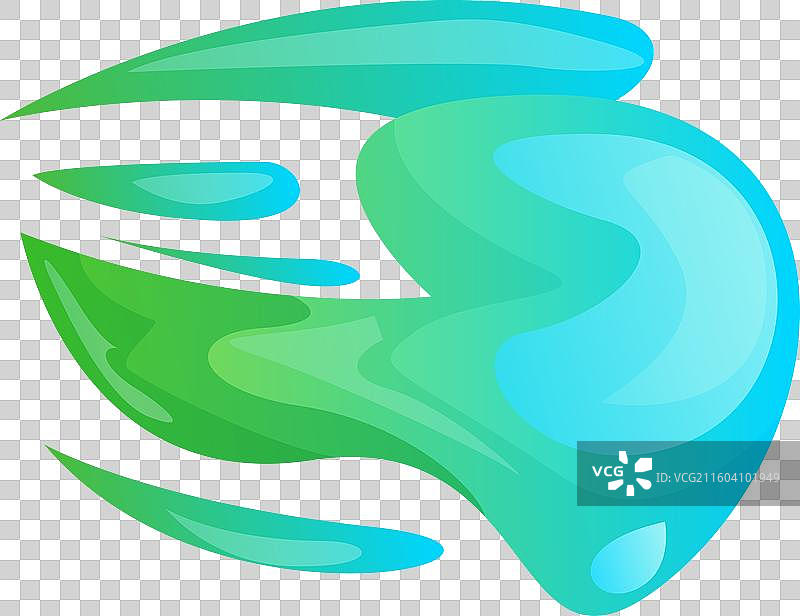 蓝色和绿色液体形状的抽象设计图片素材