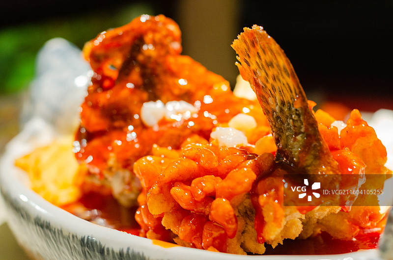 苏州特色的松鼠桂鱼美味可口图片素材