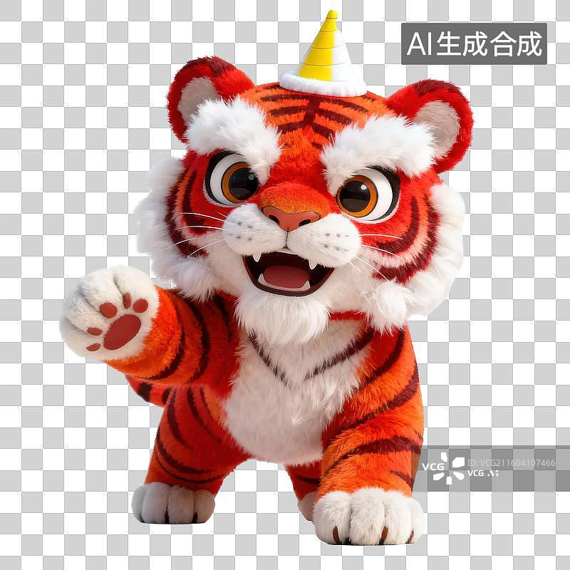 【AI数字艺术】卡通老虎玩偶摆姿图片素材