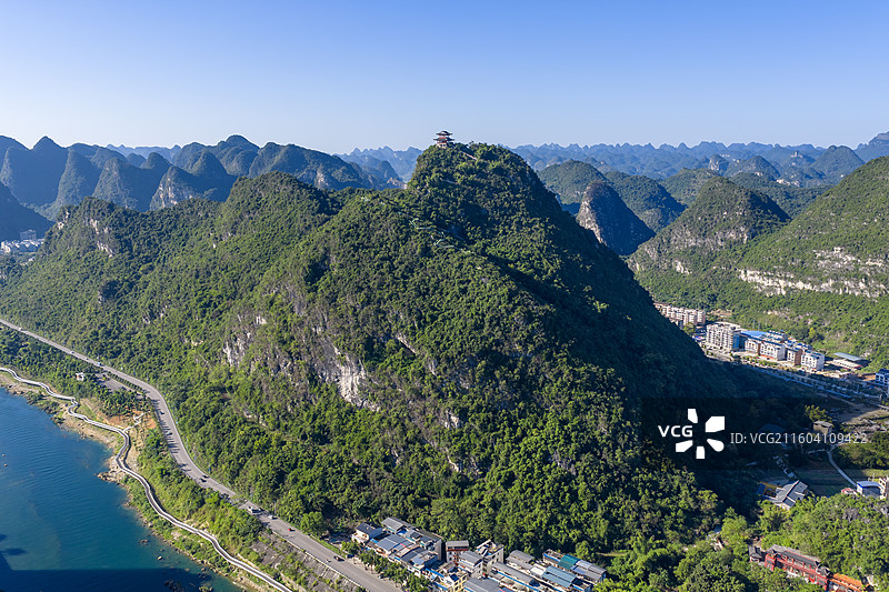 广西河池市宜州区南蛇山风光图片素材