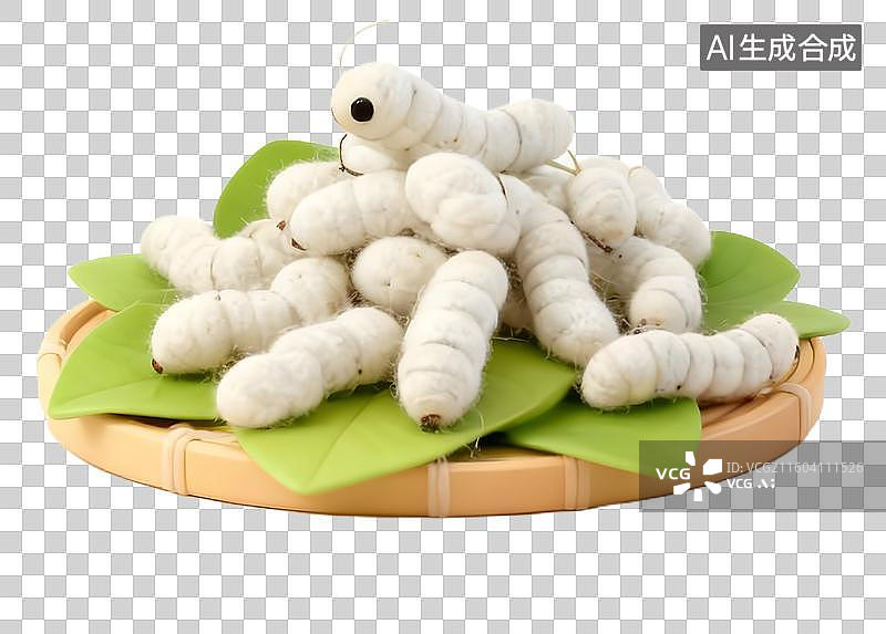 【AI数字艺术】3D插画 蚕宝宝图片素材