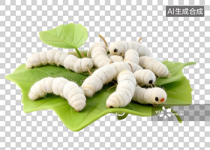 【AI数字艺术】3D插画 蚕宝宝图片素材