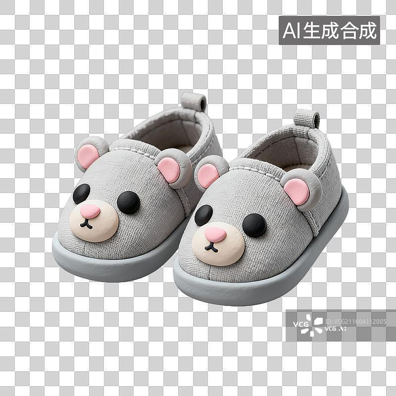 【AI数字艺术】3D粘土风格母婴亲子主题婴儿鞋元素图片素材