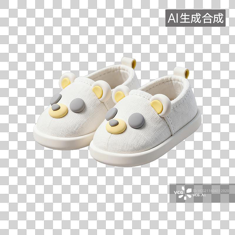【AI数字艺术】3D粘土风格母婴亲子主题婴儿鞋元素图片素材