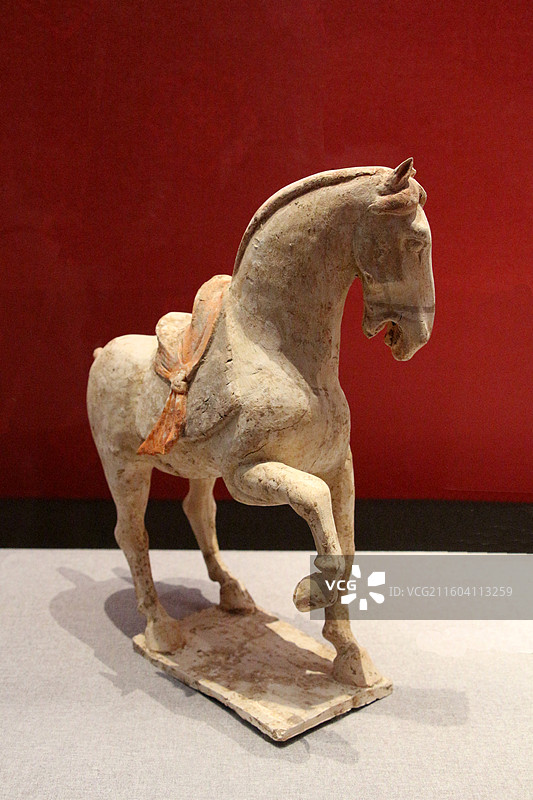 上海奉贤博物馆 —— 白陶抬腿马图片素材