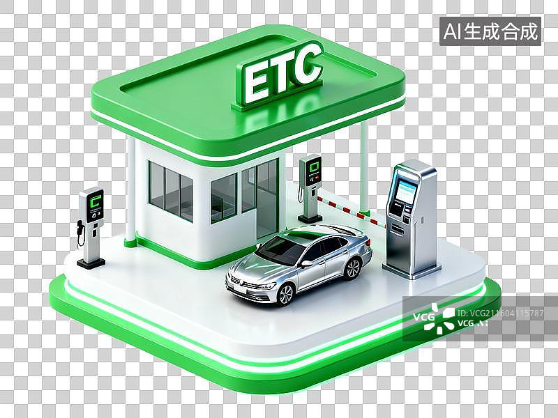 【AI数字艺术】收费站，科学技术，汽车，ETC，停车场图片素材
