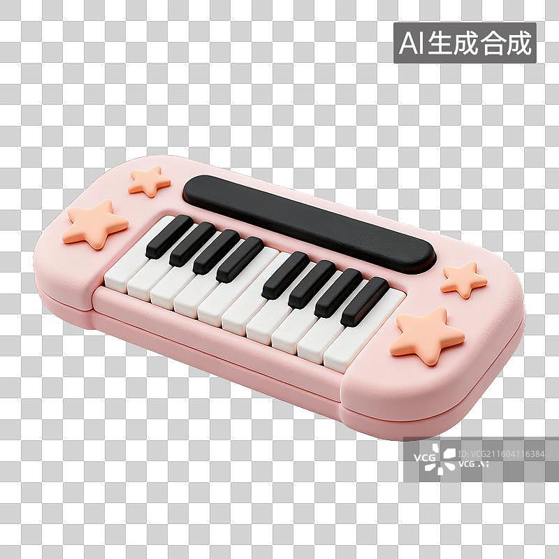【AI数字艺术】3D粘土风格母婴亲子主题儿童彩色玩具钢琴电子琴电钢琴元素图片素材