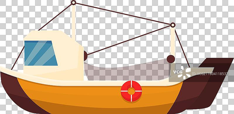 漂浮在水面上的空的小渔船图片素材