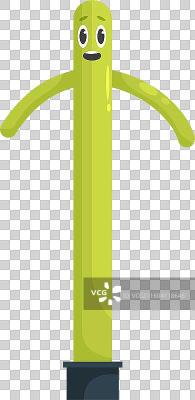 绿色搞怪充气舞人正在跳舞图片素材