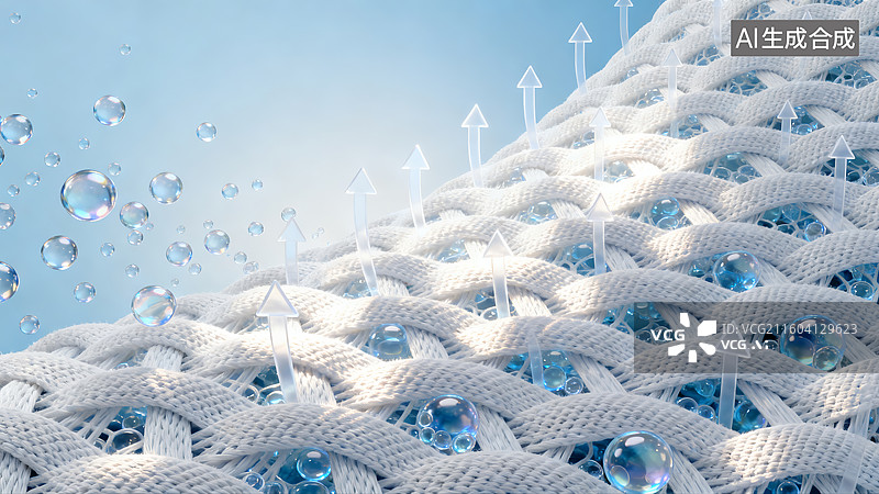 【AI数字艺术】3D 针织面料透气保湿科技场景图片素材