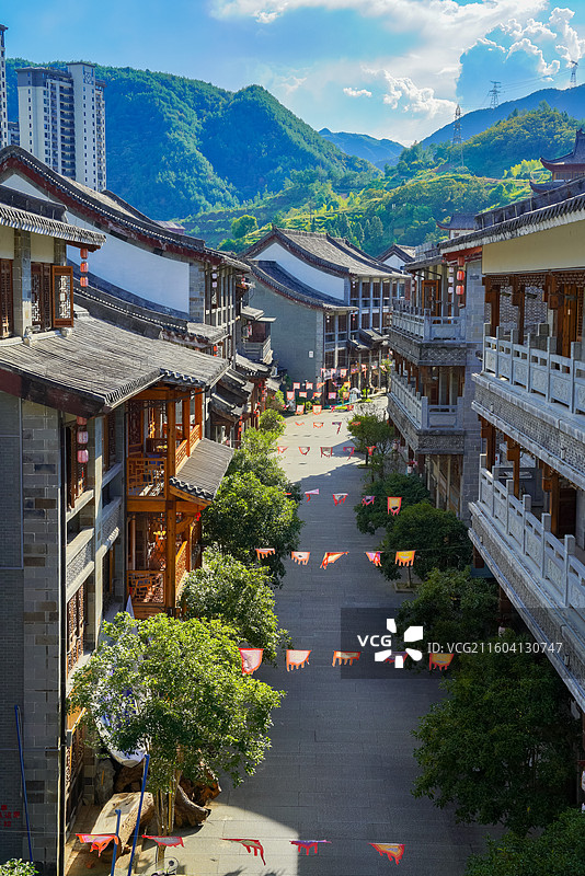 浙江省丽水市，景宁畲族自治县，畲乡古城图片素材