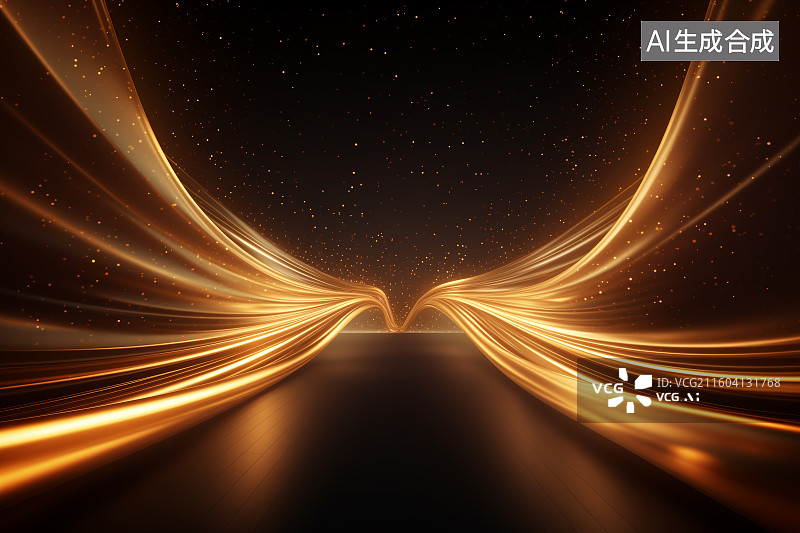 【AI数字艺术】黑金线条企业年会颁奖典礼活动抽象背景图片素材