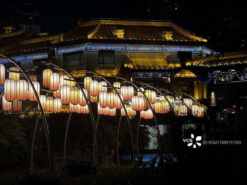 兰州老街夜景图片素材