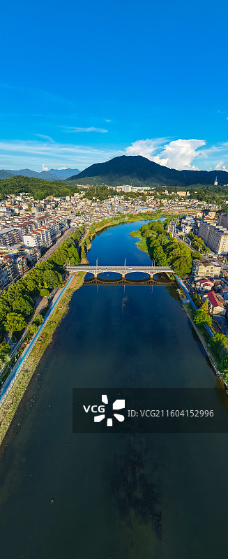 福建省南平市，浦城县，县城，城市风光，航拍图片素材