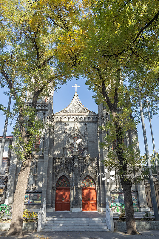北京东郊民巷使馆建筑群圣米厄尔教堂图片素材