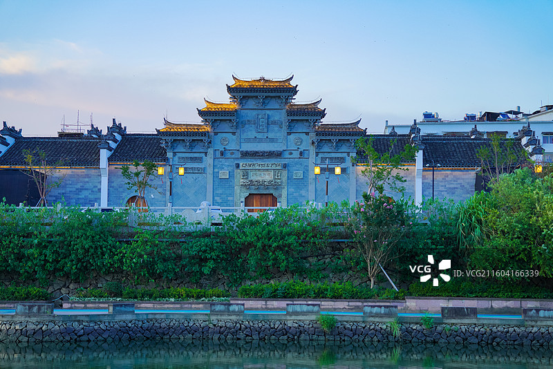 浙江省丽水市龙泉市，西街，留槎洲景区图片素材