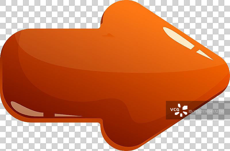 卡通风格的闪亮橙色箭头，指向右方图片素材