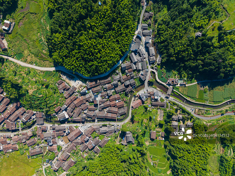 浙江省丽水市，景宁畲族自治县，大漈乡西一村，云中大漈，时思寺图片素材