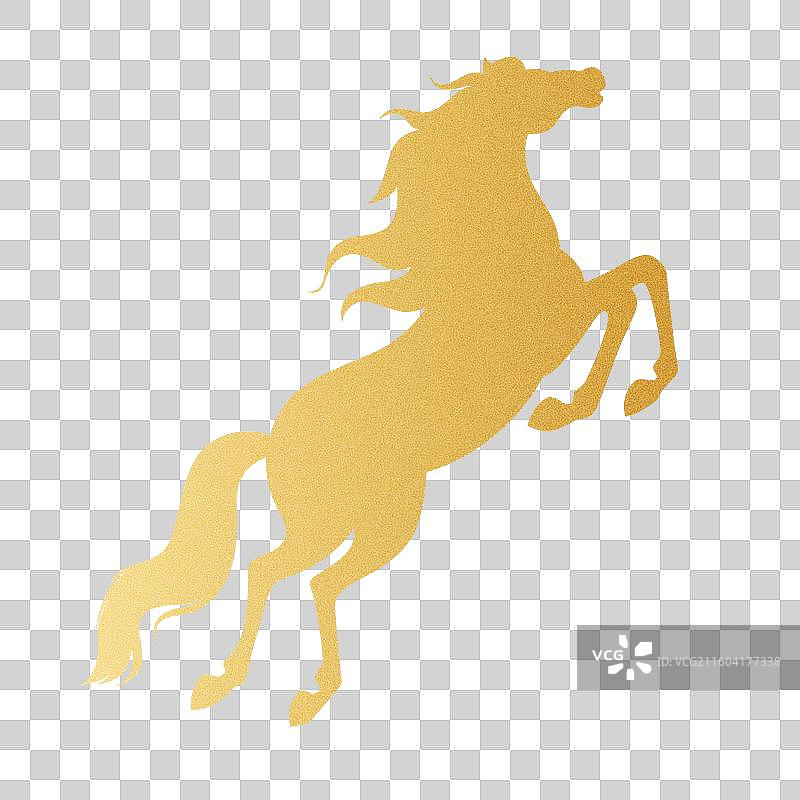 国风2026马年十二生肖骏马奔腾剪影插画图片素材