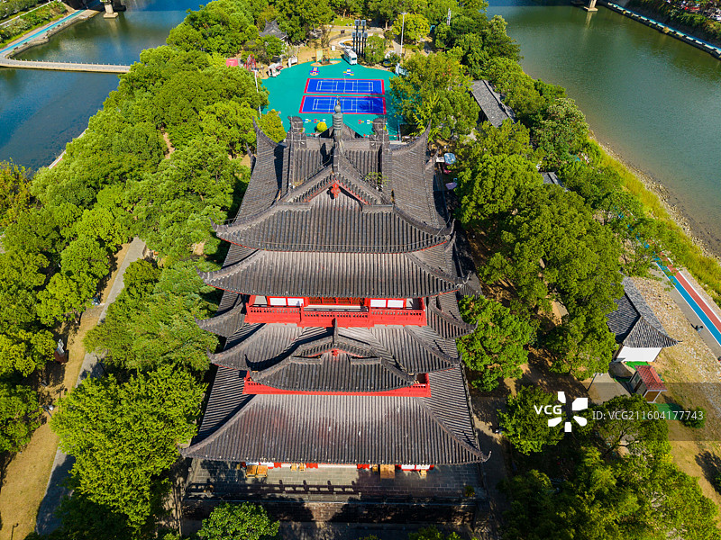 浙江省丽水市龙泉市，西街，留槎洲景区图片素材