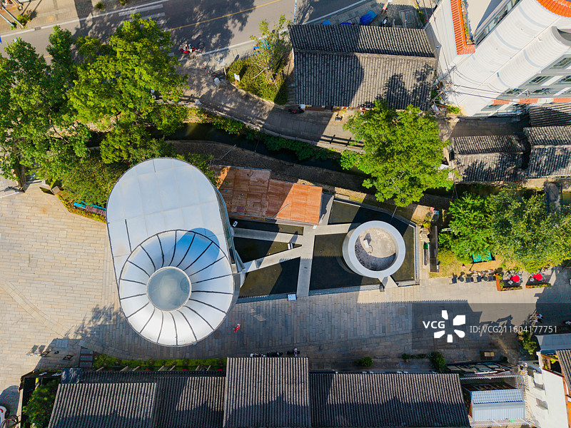 浙江省丽水市龙泉市，西街，留槎洲景区图片素材