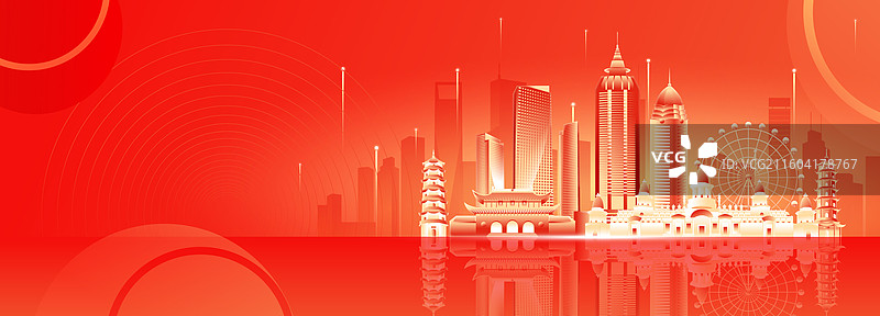 无锡城市建筑经济金融峰会科技3D矢量插画图片素材