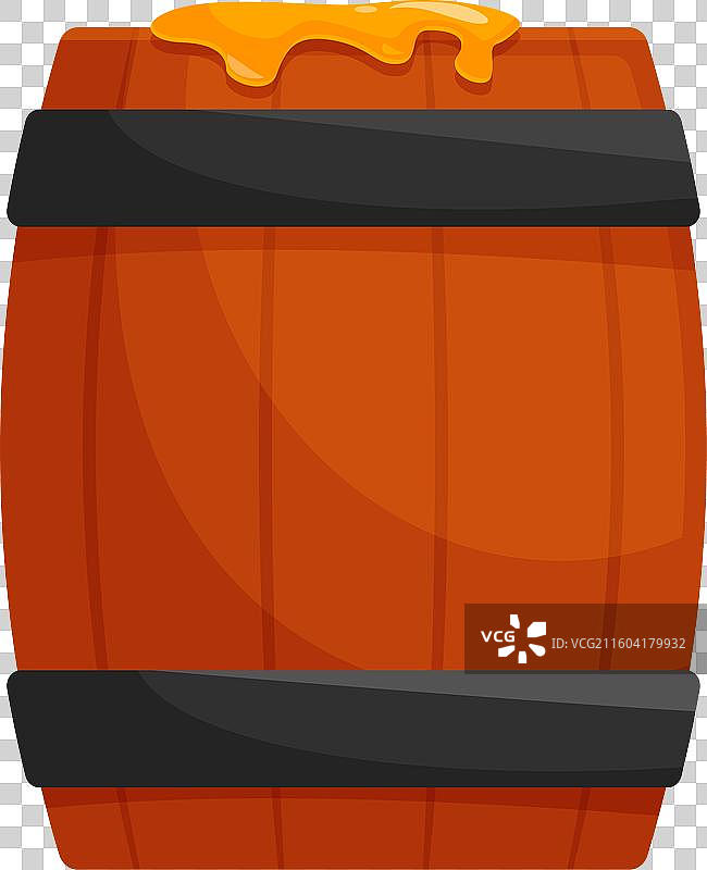 一个木桶顶部正渗漏出美味的蜂蜜图片素材