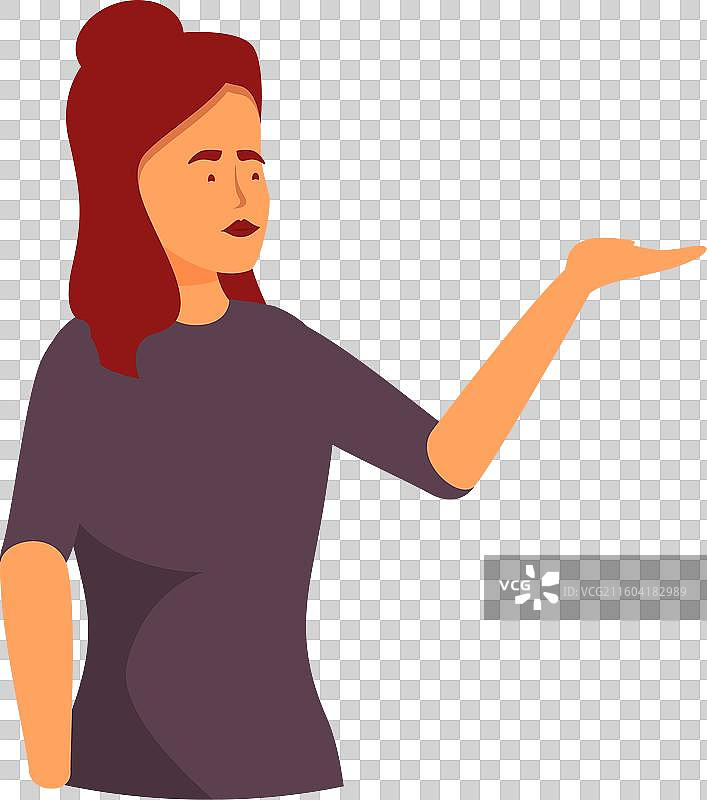 一位女商人用手势展示某物图片素材