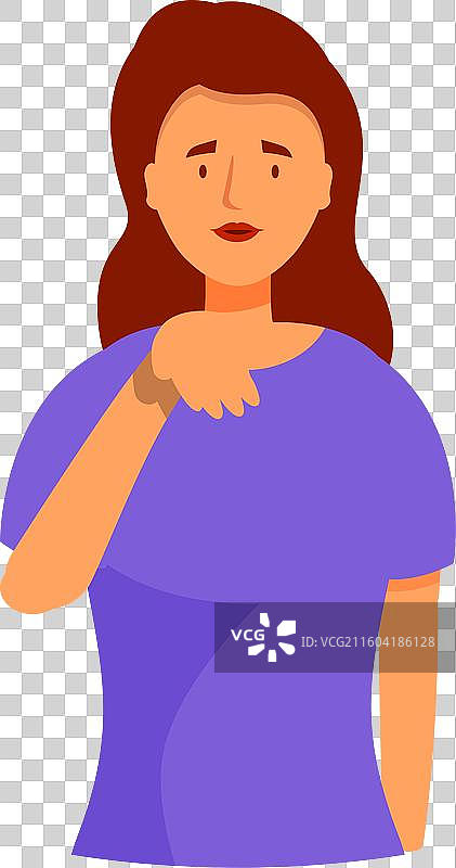 年轻女子触摸脖子，感到疼痛不适图片素材