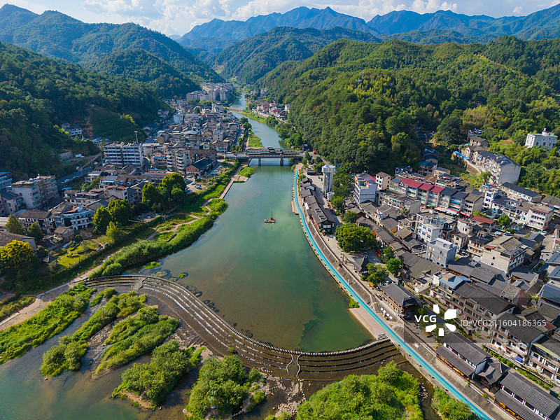 浙江省丽水市龙泉市，西街，留槎洲景区图片素材