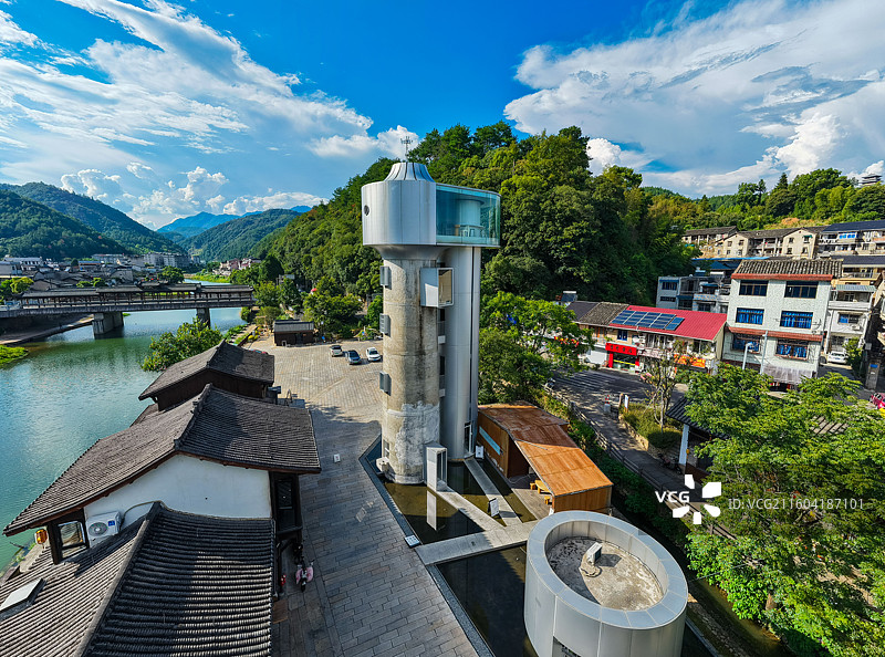 浙江省丽水市龙泉市，西街，留槎洲景区图片素材