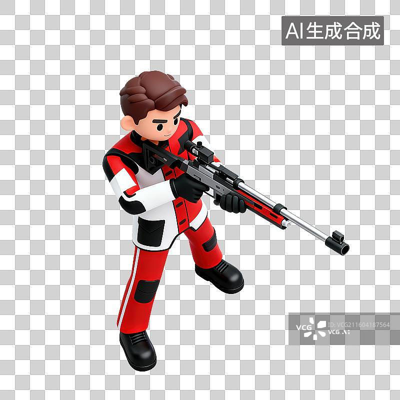【AI数字艺术】3D体育运动项目男子射击元素图片素材