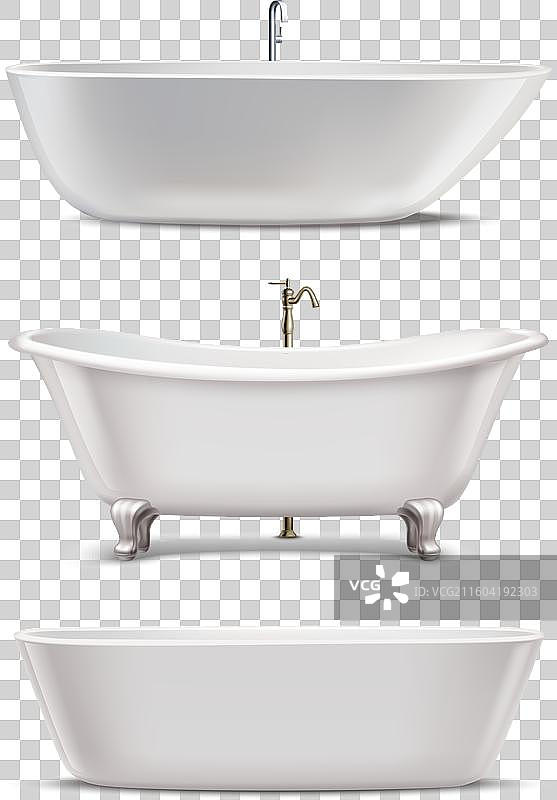 写实风格的浴缸套装图片素材