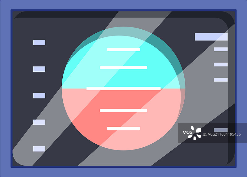 电子设备显示圆形柱状图图片素材