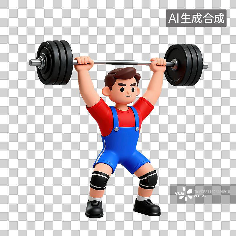 【AI数字艺术】3D体育运动项目男子举重元素图片素材