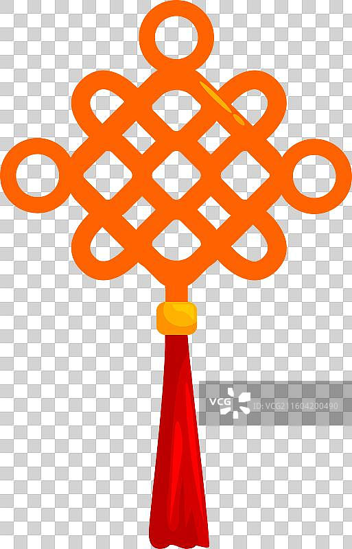 传统中国结饰品，悬挂着红色的图片素材