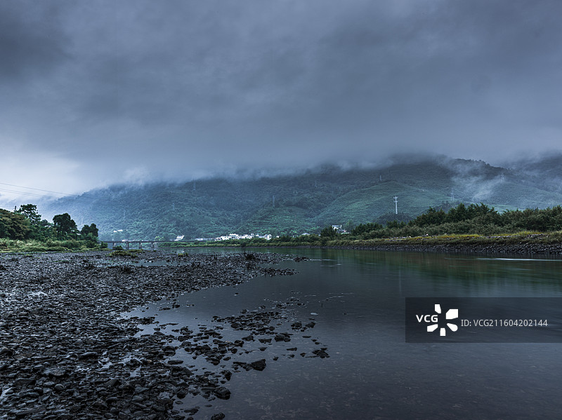 安徽省宣城市泾县桃花潭镇山水静谧之韵图片素材