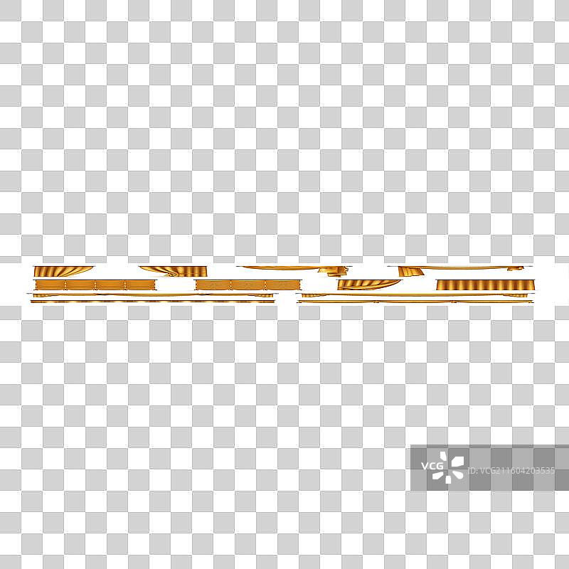 金色窗帘垂坠写实图标合集图片素材