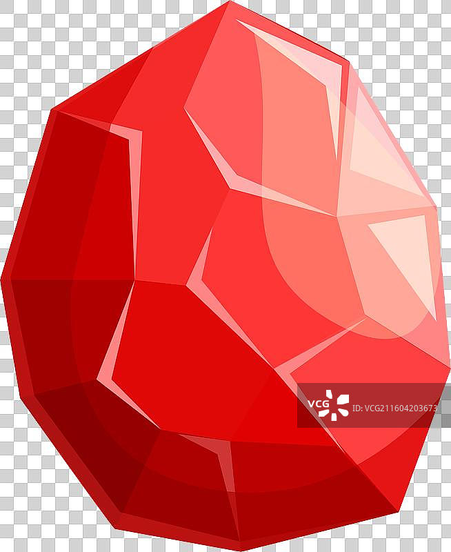 白色背景上闪耀的大颗红宝石图片素材